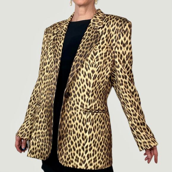 Cache Jackets & Blazers - SOLD Cache vintage leopard print blazer jacket Y2K 90s animal cheetah mob wife L